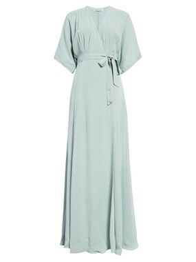 NWT Reformation Maxi Wrap Winslow Dress in Celadon SZ XL